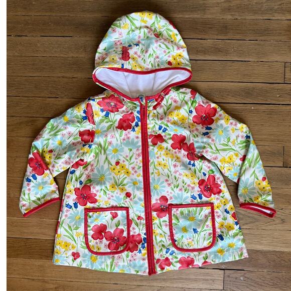 Little Me Girls Flower Rain Jacket Size 3T - Picture 1 of 4
